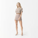 ASH CROP TOP WOMEN TAUPE GRAY