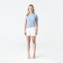 FRENCH T-SHIRT WOMEN FADED DENIM
