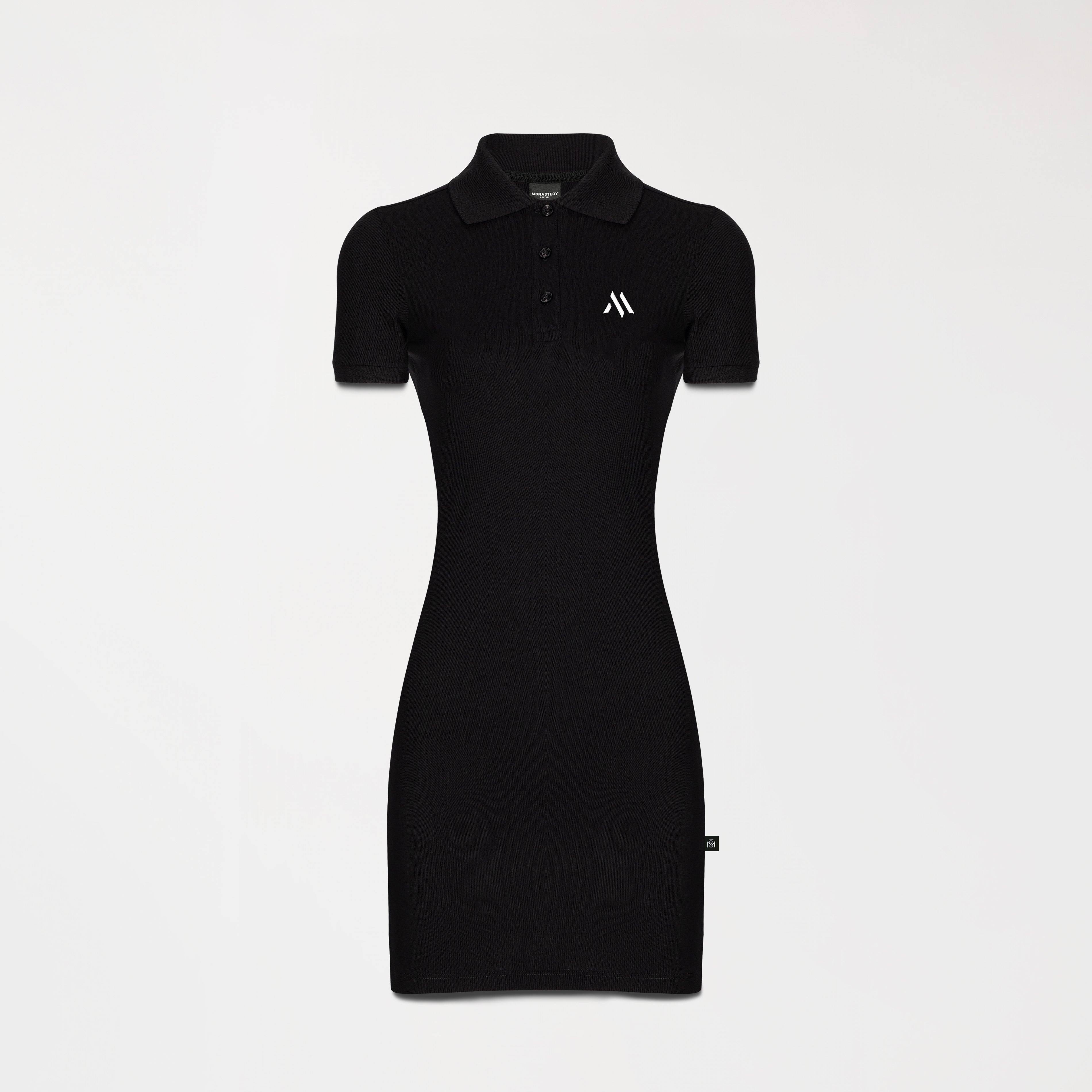 VESTIDO POLO NEGRO FRENTE - MONASTERY