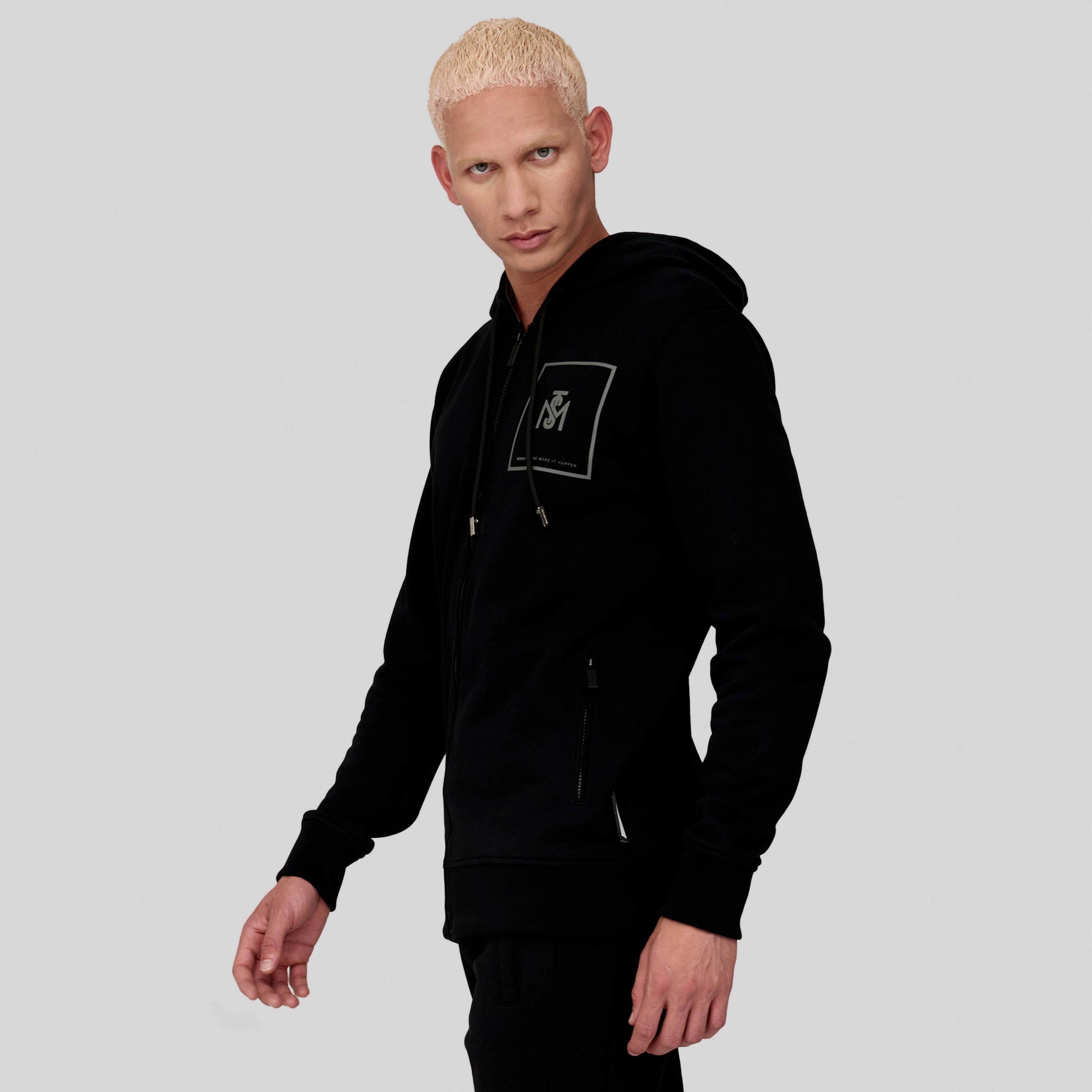 AKTION BLACK HOODIE | Monastery Couture