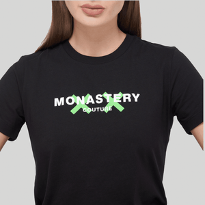 AMINTA BLACK T-SHIRT | Monastery Couture