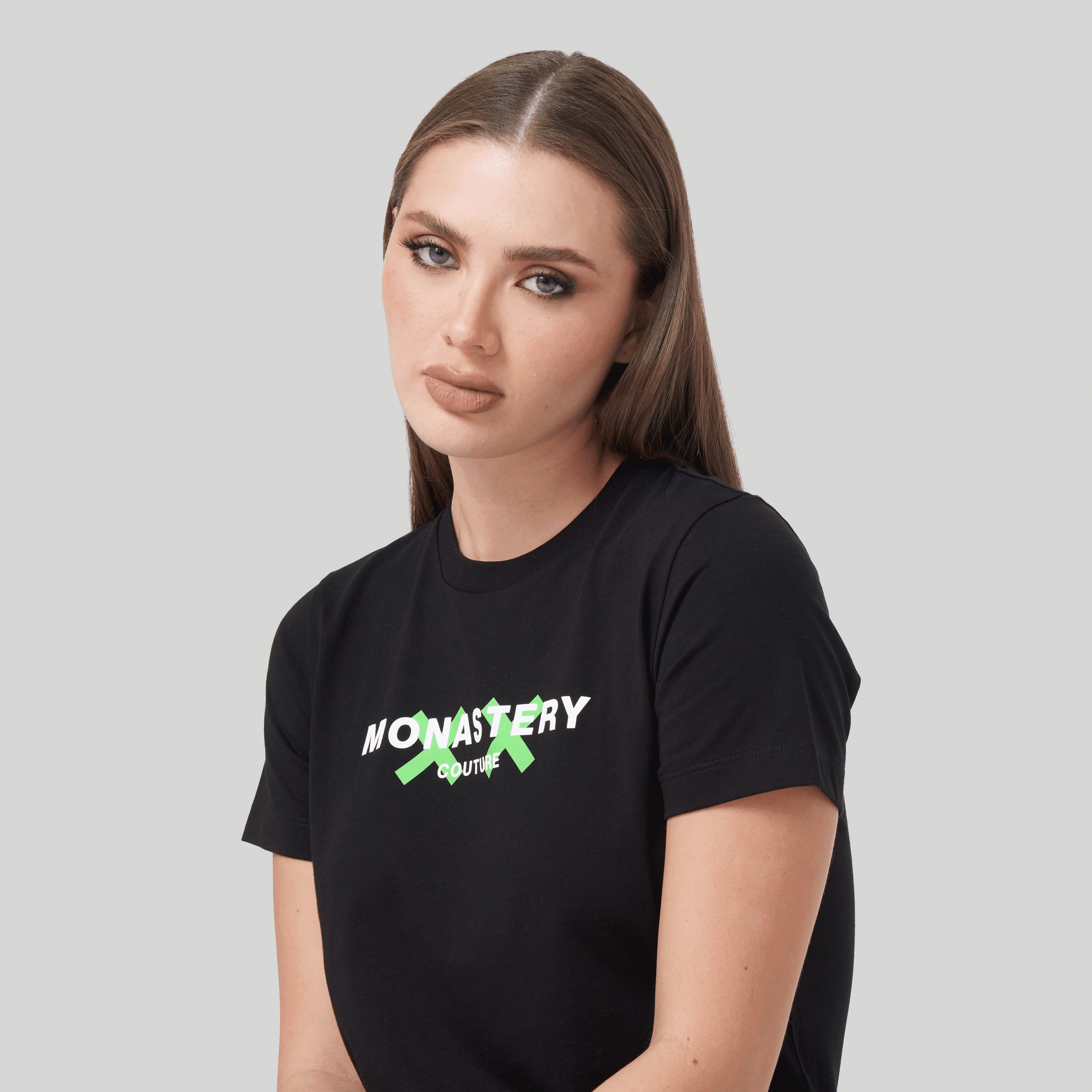 AMINTA BLACK T-SHIRT | Monastery Couture