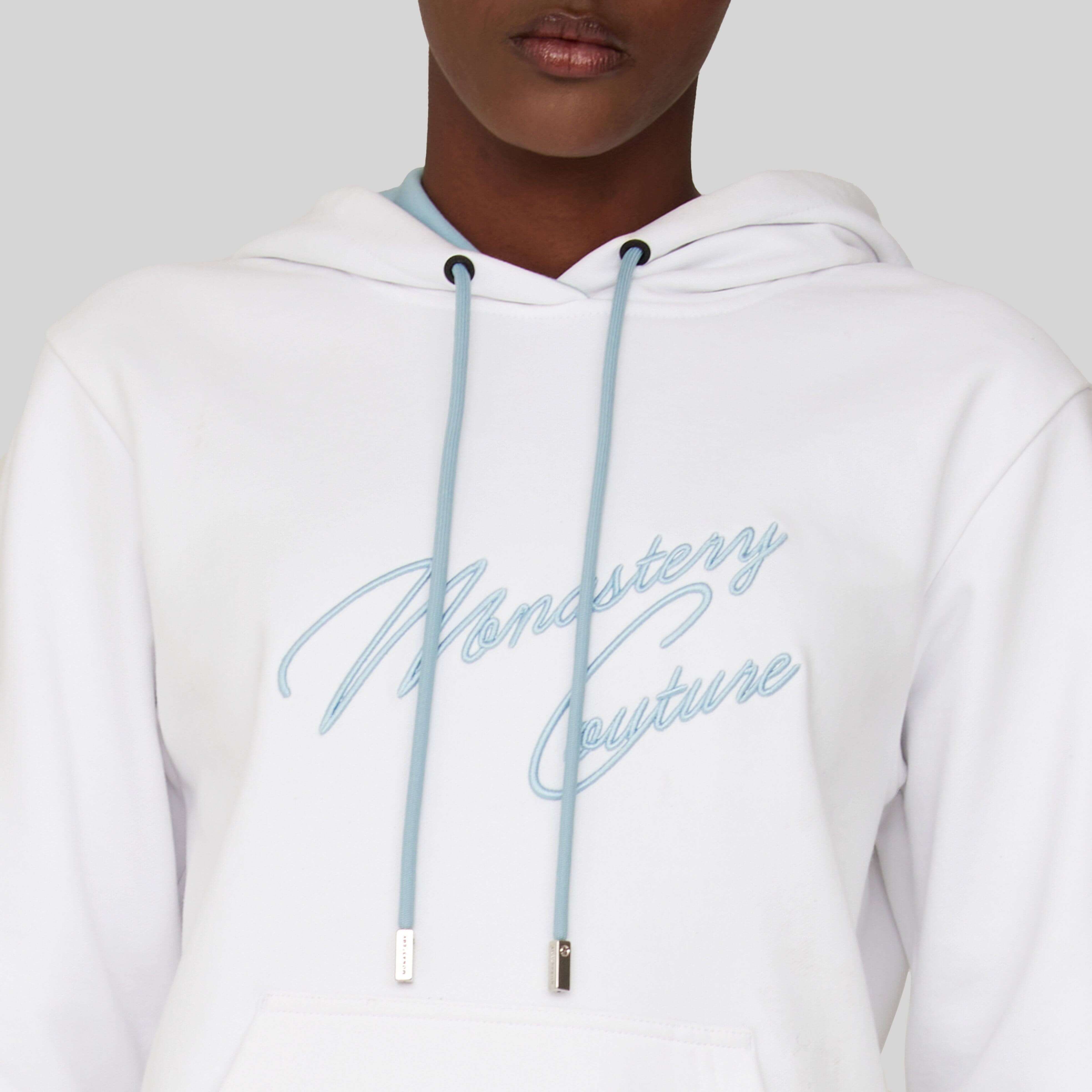 ANFISA WHITE HOODIE | Monastery Couture