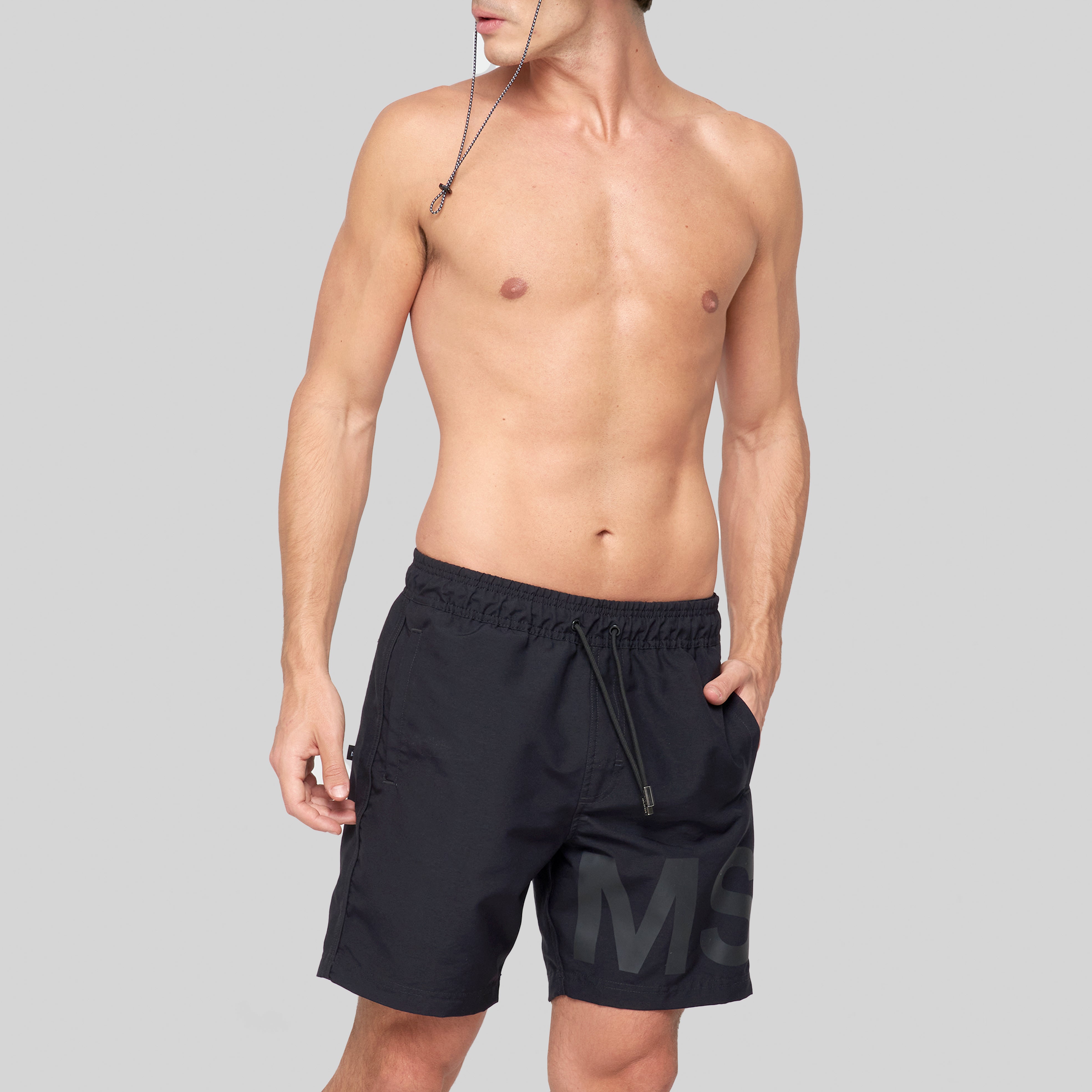 ANFIPOLIS BLACK SWIM SHORT | Monastery Couture