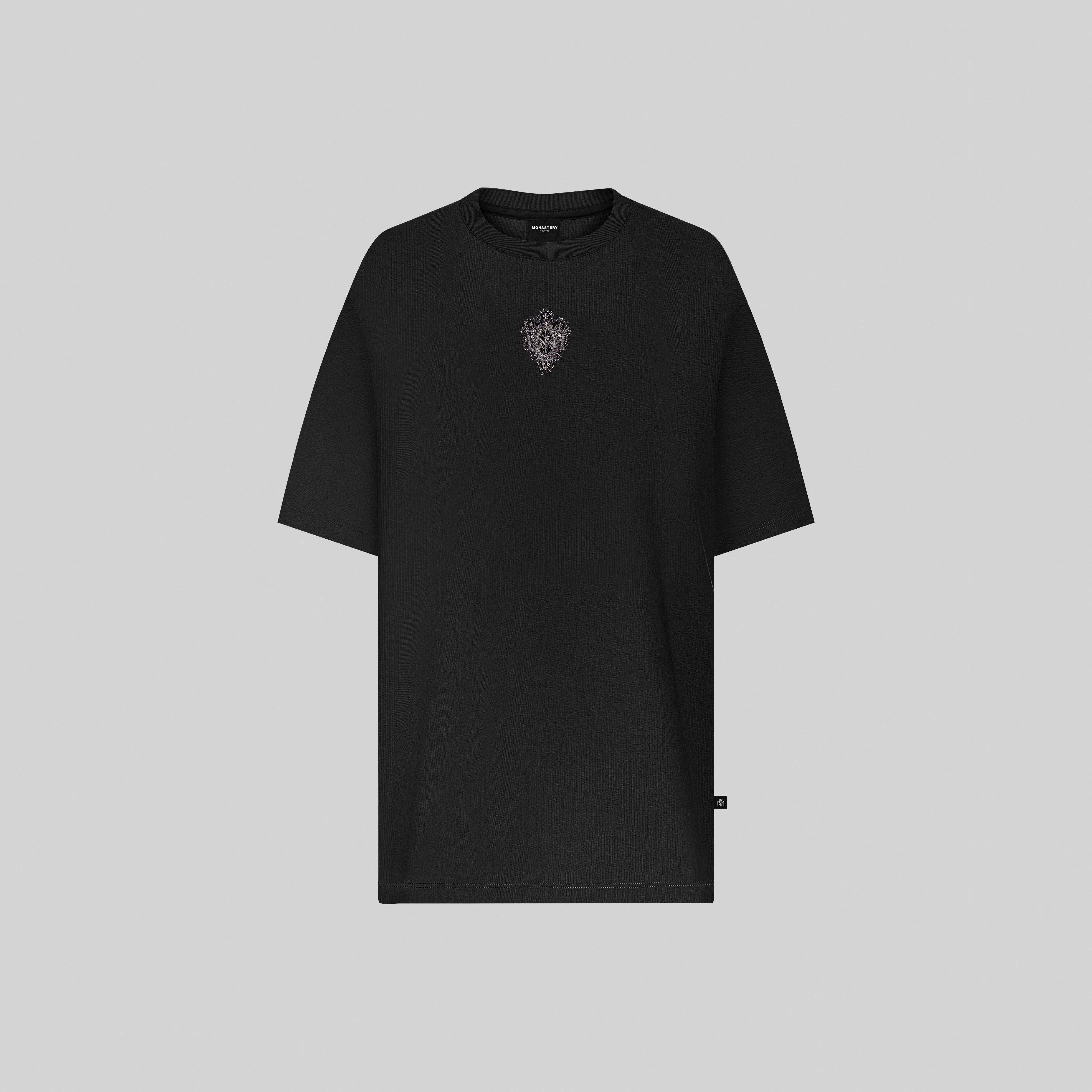 SILON BLACK T-SHIRT OVERSIZE | Monastery Couture