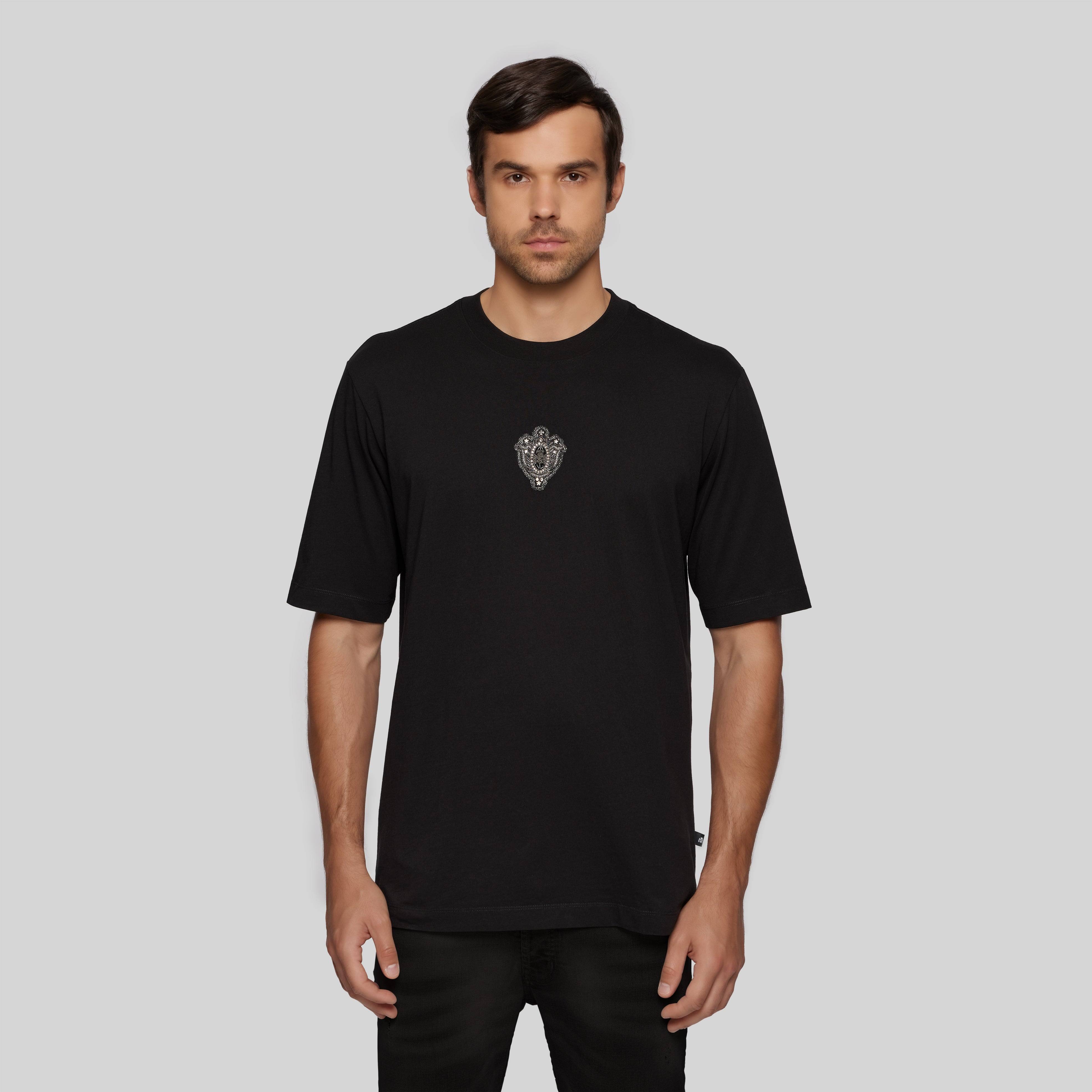 SILON BLACK T-SHIRT OVERSIZE | Monastery Couture