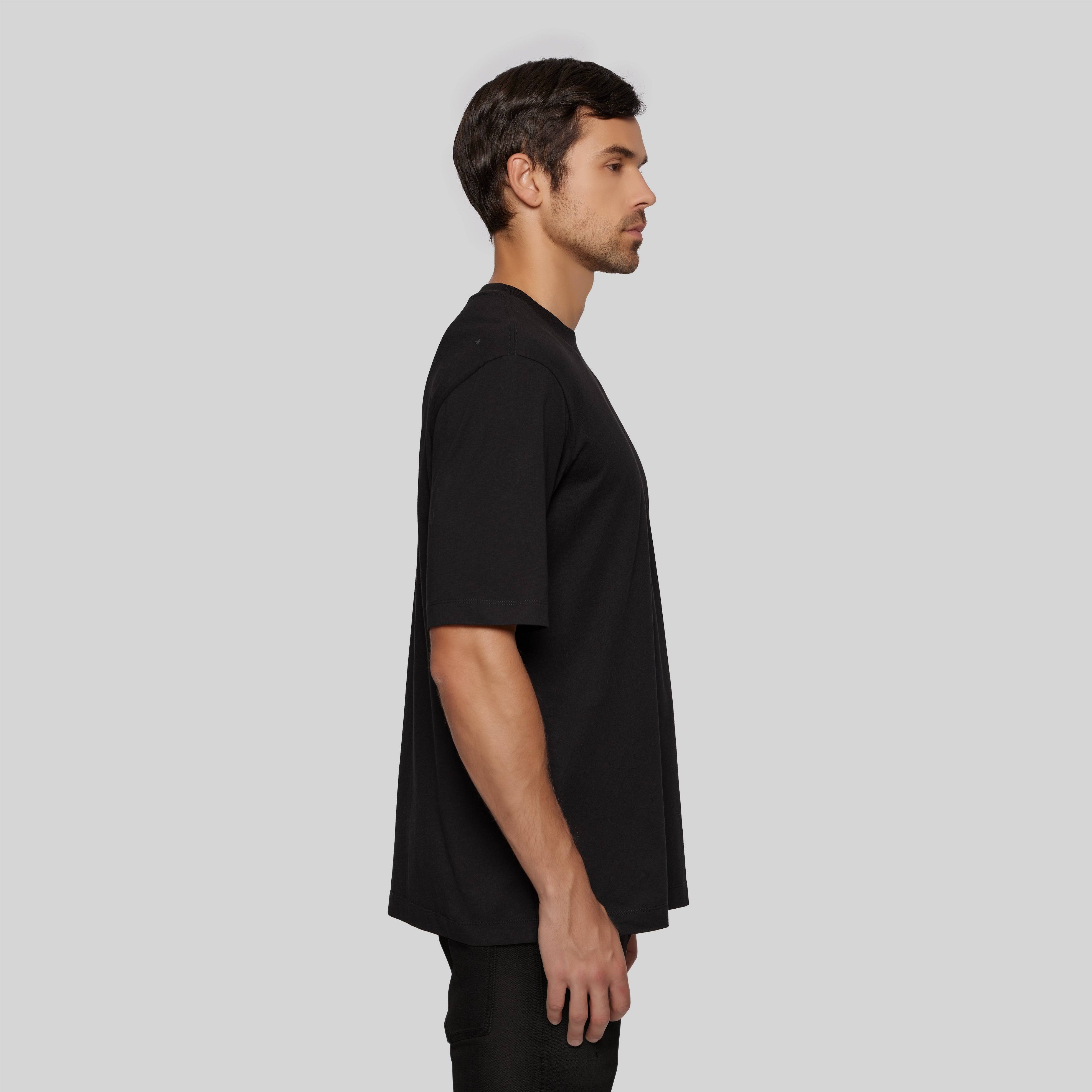 SILON BLACK T-SHIRT OVERSIZE | Monastery Couture