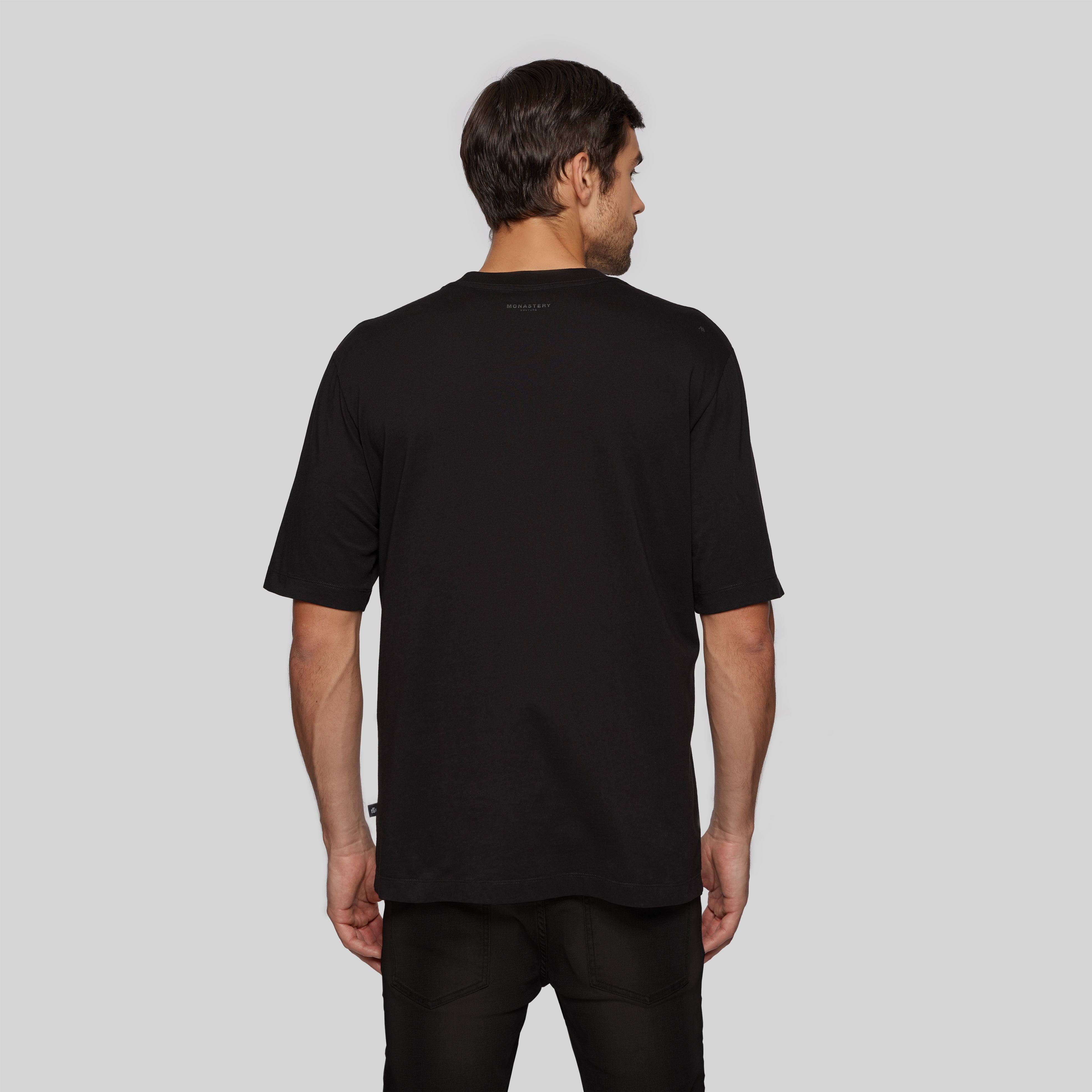 SILON BLACK T-SHIRT OVERSIZE | Monastery Couture