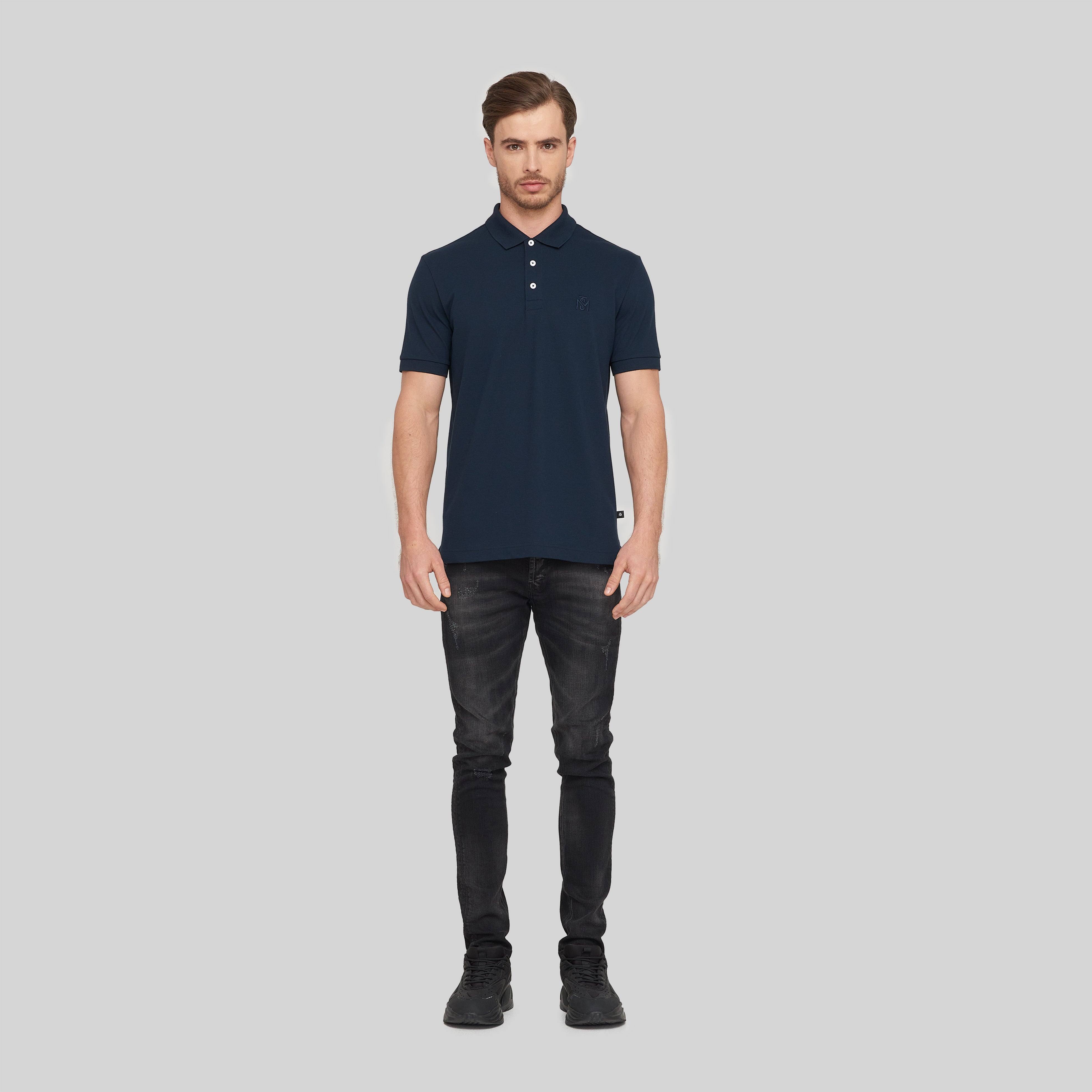 ZAID NAVY POLO | Monastery Couture